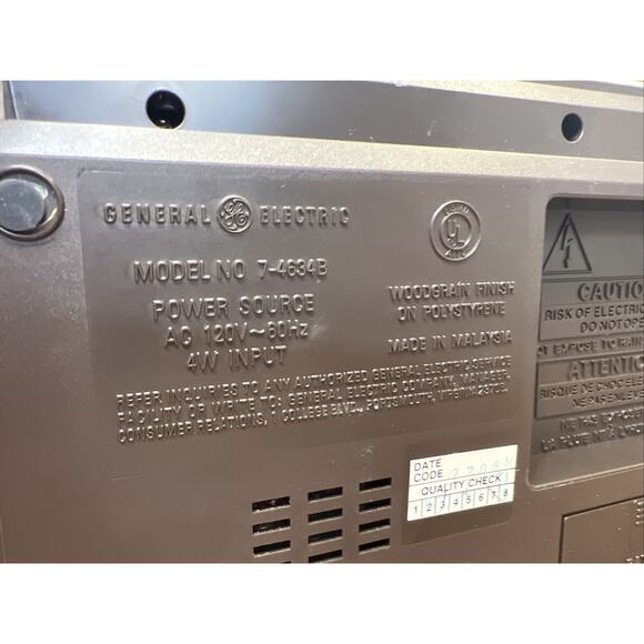 Vtg 80s General Electric GE Digital Alarm Clock Radio WORKS Model 7-4634B Prop - Picture 3 of 3